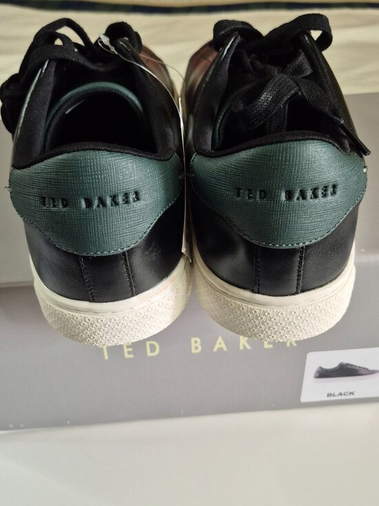 Ted Baker Men\'s Robberto Lace Up Black Leather Shoes, Size 11, New With Box